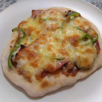 Adam Pizza dough first slice