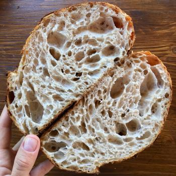 Brownie Artisan bread with seeds second slice