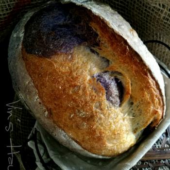 Butterfly Pea  Butterfly Pea Flowers Sourdough Bread second slice