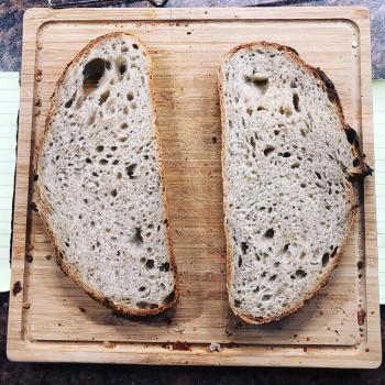 Claude Rye artisan Boule first slice