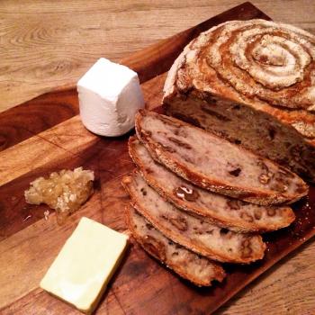 Elvis Rustic Boule, Foccacia, Cheddar and Marmite, Walnut second slice