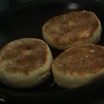 MacPike Family Starter English Muffins first slice