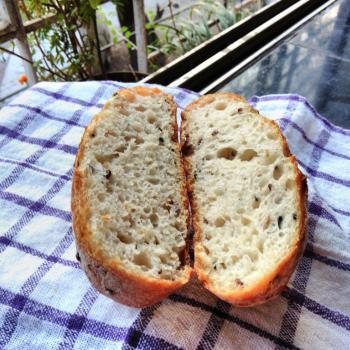 Puneri Rustic loaf first slice