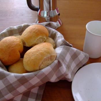 September starter Sourdough buns first slice