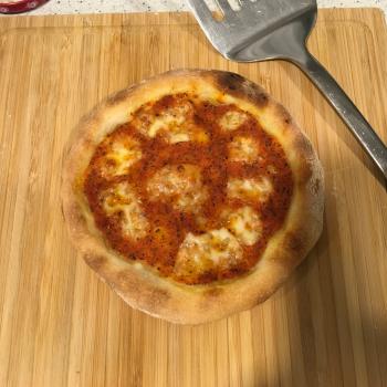 Sophia pizza first slice