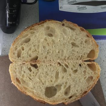 Sophia t65 sourdough bread first slice