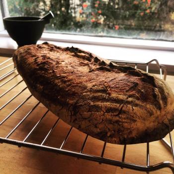Steingrímur Sunday oatmeal sourdough bread second slice