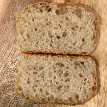 Wally Wheat Wheat, Rye & Einkorn Cocktail Loaf first slice